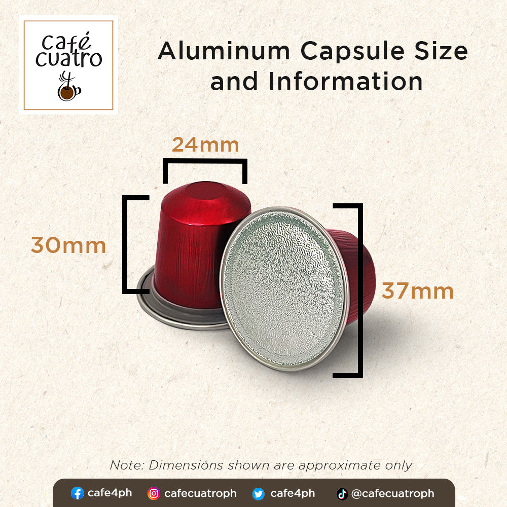 cafe4ph HAZELNUT-flavored Coffee Pods in Aluminum Nespresso compatible Capsules (10 pods)