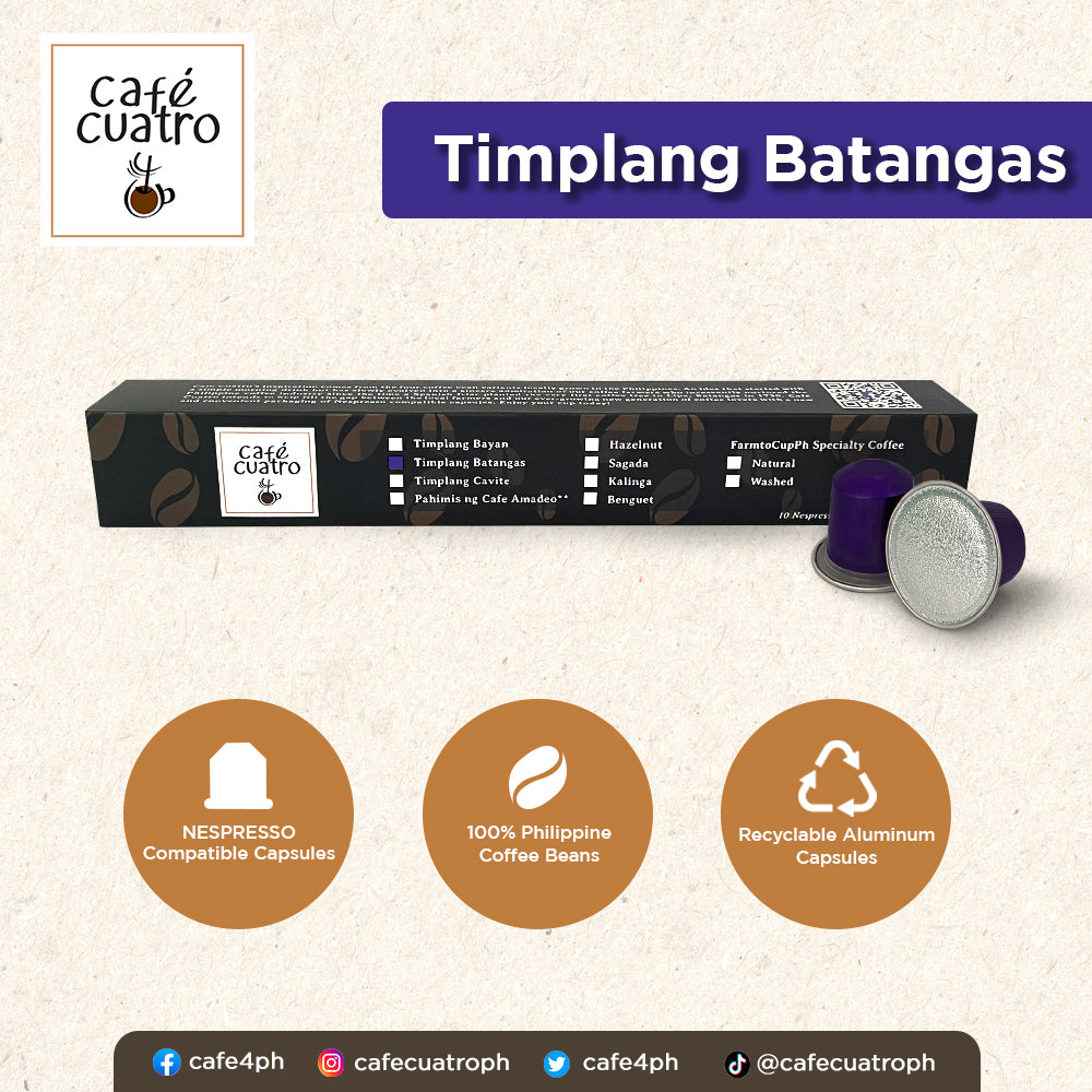 cafe4ph Timplang Batangas-BARAKO Coffee Pods in Aluminum Nespresso-compatible Capsules 10 pods