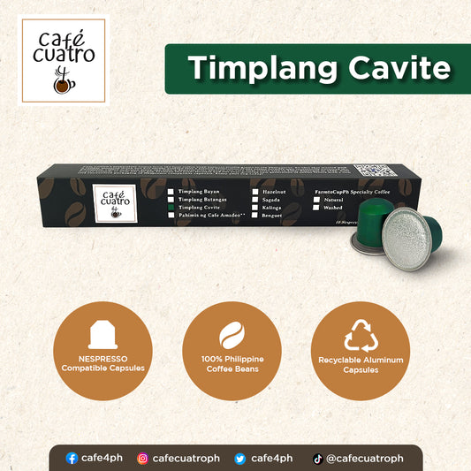 Cafe4ph TIMPLANG CAVITE Coffee Pods in Aluminum Nespresso-compatible Capsules 10 pods