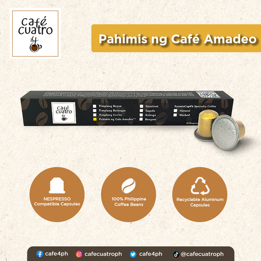 Cafe4ph Timplang PAHIMIS Coffee Pods in Aluminum Nespresso-compatible Capsules 10 pods