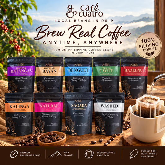 cafe4ph DRIP COFFEE PACK 7 - PREMIUM COFFEE Beans in Drip Filter - 7 pieces in a pack