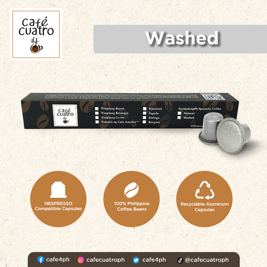 Cafe4ph SPECIALTY WASHED ARABICA Coffee Pods in Aluminum Nespresso-compatible Capsules (10 pods)