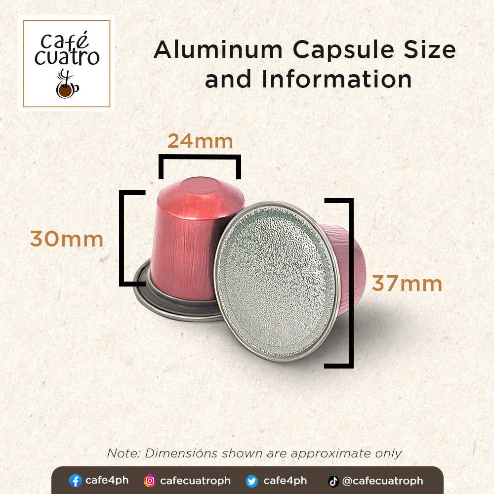 Cafe4ph NATURAL ARABICA Coffee Pods in Aluminum Nespresso-compatible Capsules (10 pods)
