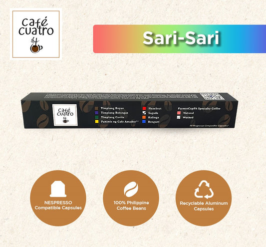 cafe4ph SARI-SARI Sampler Coffee Pods in Aluminum Nespresso - compatible Capsules (10 pods)